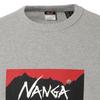 NANGA Eco Hybrid Box Logo Long Sleeve Size Medium Men's T-Shirt, L/S, NW2331-1G299, L.GRY,