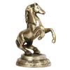 Pure Brass Horse With Uplifted Legs Standing Tableware Showpiece - Gold