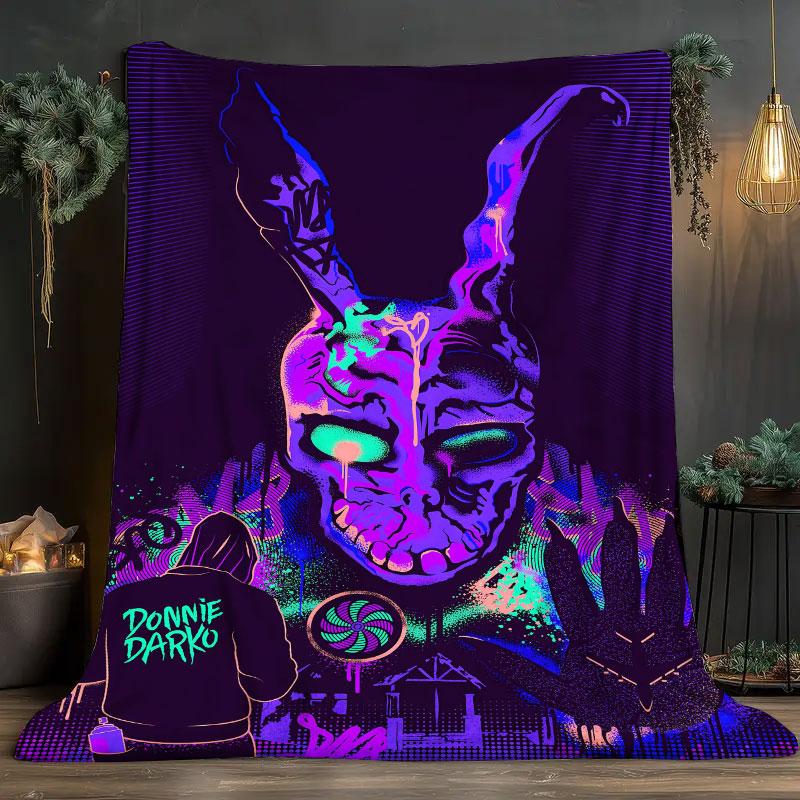 1Pc donniedarko Print Flannel Blanket, High quality Comfortable for All Seasons, Home Decor, Warmth and Comfort, Perfect for Christmas Gifts