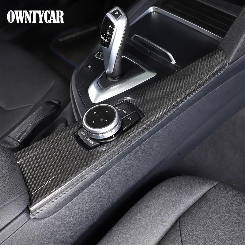 For BMW 3 4 Series F30 F31 F32 F35 2013-2019 Real Carbon Fiber Car Console Gear Shift Panel Decoration Cover Trim Stickers