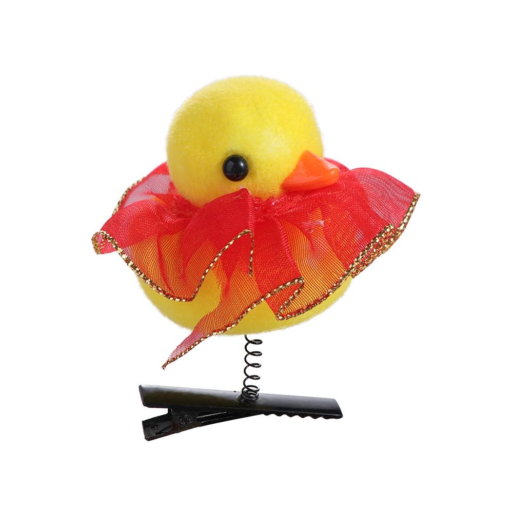 

Модные заколки для волос в виде цветка и утки, плюшевая шапочка, боковые заколки в виде курицы, аксессуары для волос, забавные мультяшные зажимы-уточки, для вечеринки