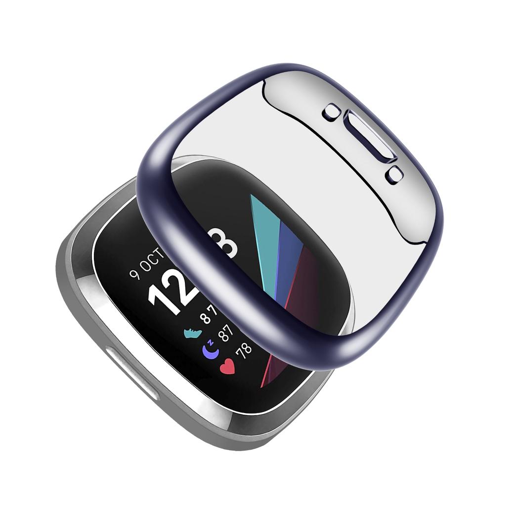 Screen Protector For Fitbit Sense 2 Case Full Soft TPU Plated Bumper Protective Cover Fitbit Versa 4/Sense 2 case Accessories