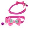 Cute Plaid Bow Tie Pet Collar Adjustable Polyester Dog Cat Necklace Bell Charm Colorful Checkered Design Winter/Spring Summer