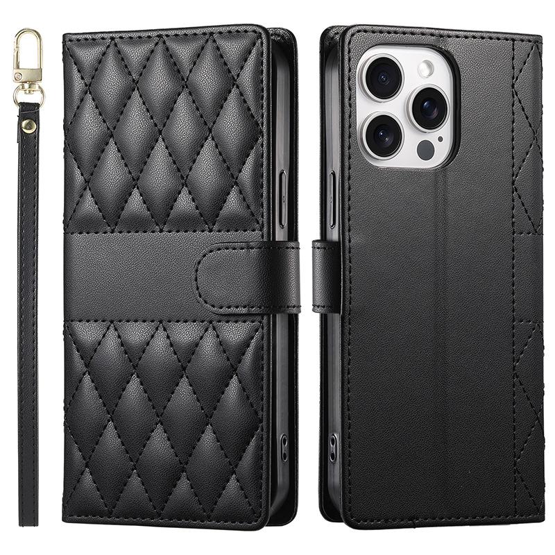 Flip Phone Case Popular for Iphone16 Mobile Phone Leather Case Crossbody Long Shoulder Strap Samsung Xiaomi OPPO
