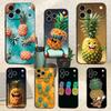 Cute Pineapple Phone Case For iPhone 17,16,15,14,13,12,11,Plus,Pro Max,XS,X,XR,SE,Mini,8,7,Soft Silicone Black