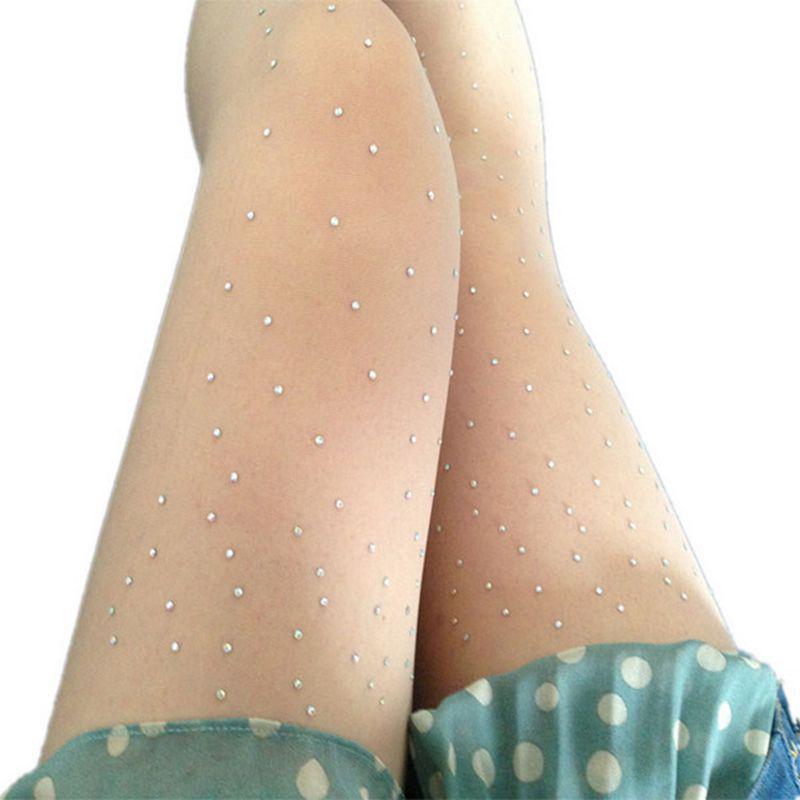 Sternenbesetzte Ultra-Dünne Seidenstrumpfhosen für Damen - Sommerstil mit Anti-Laufmaschen und Heißer Diamant-Verzierung