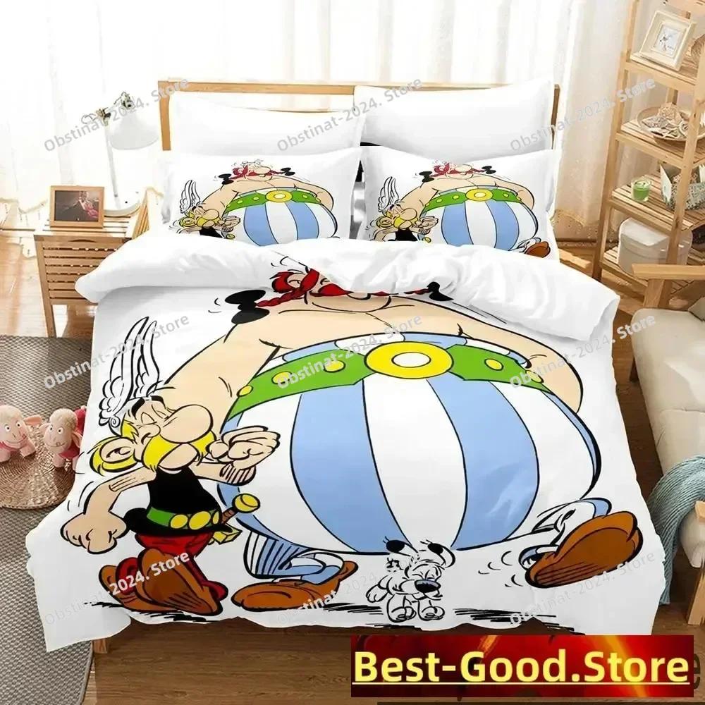 3D Gaul Hero Asterix Bedding Set Printed Bed Set With Pillowcase Duvet Cover Soft Single Double Queen Super King Size boys Adult