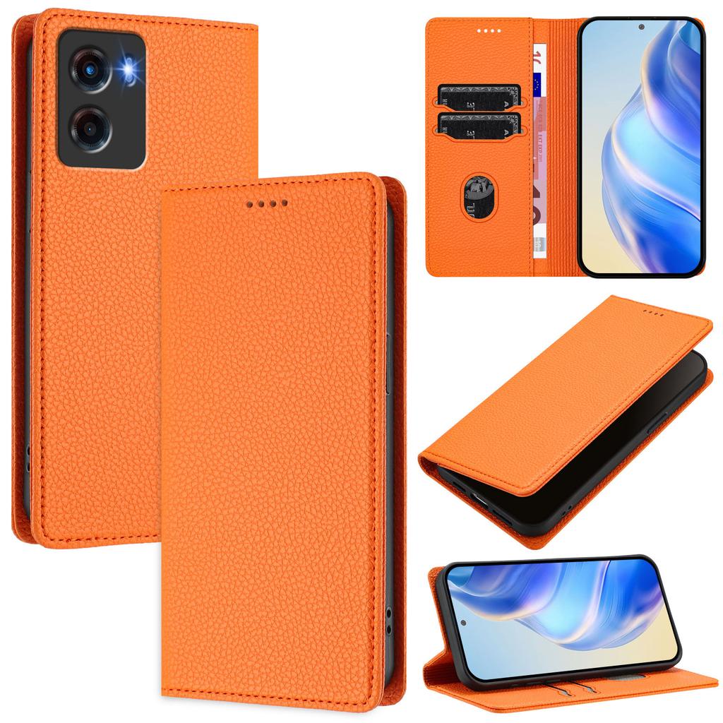 Pro Motorola Moto G05 4G Peněženkové pouzdro RFID blokování Litchi texturovaná kůže Mobilní kryt