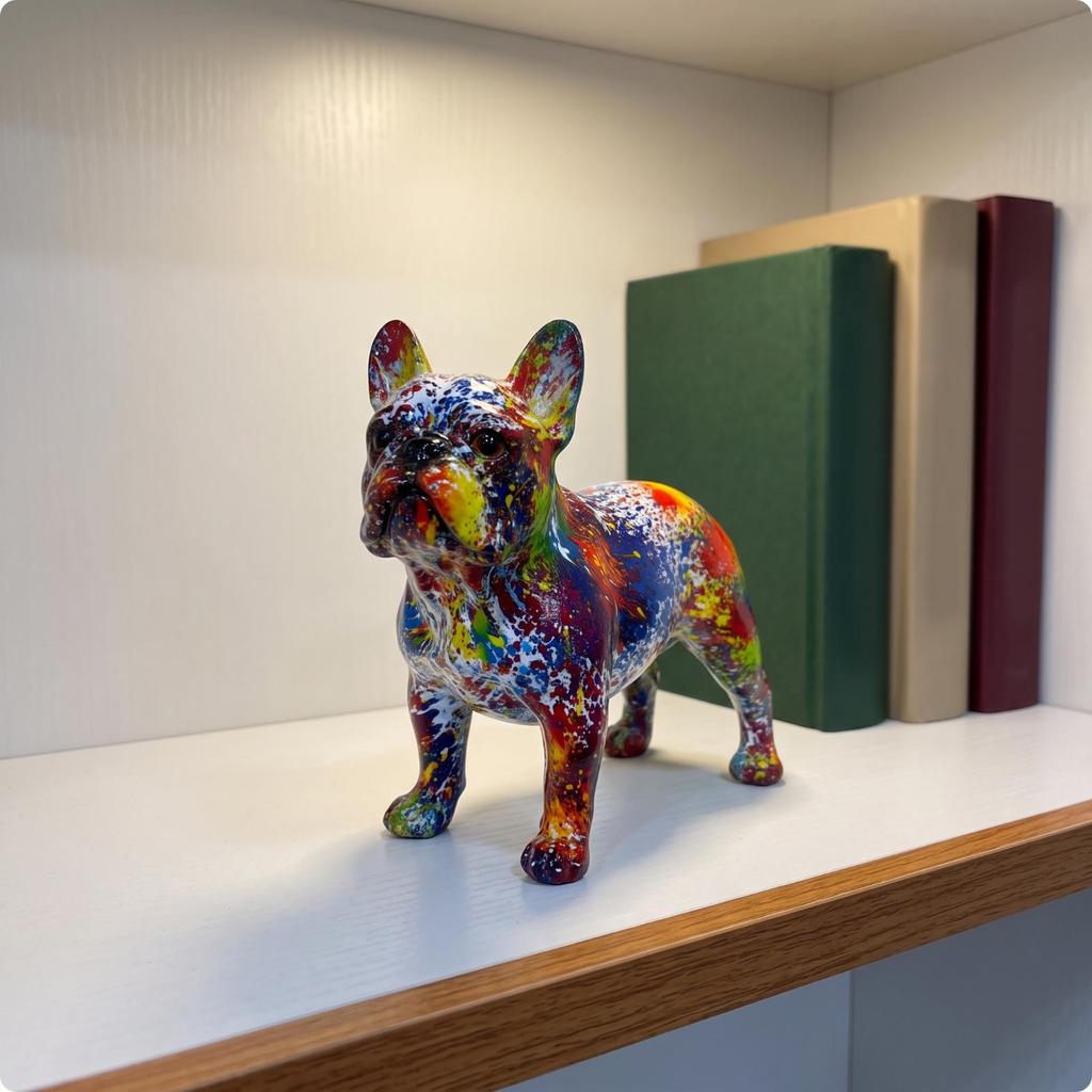 Adorable Dog Figurine | Lightweight Resin Construction, Compact Modern Design, Statue, for