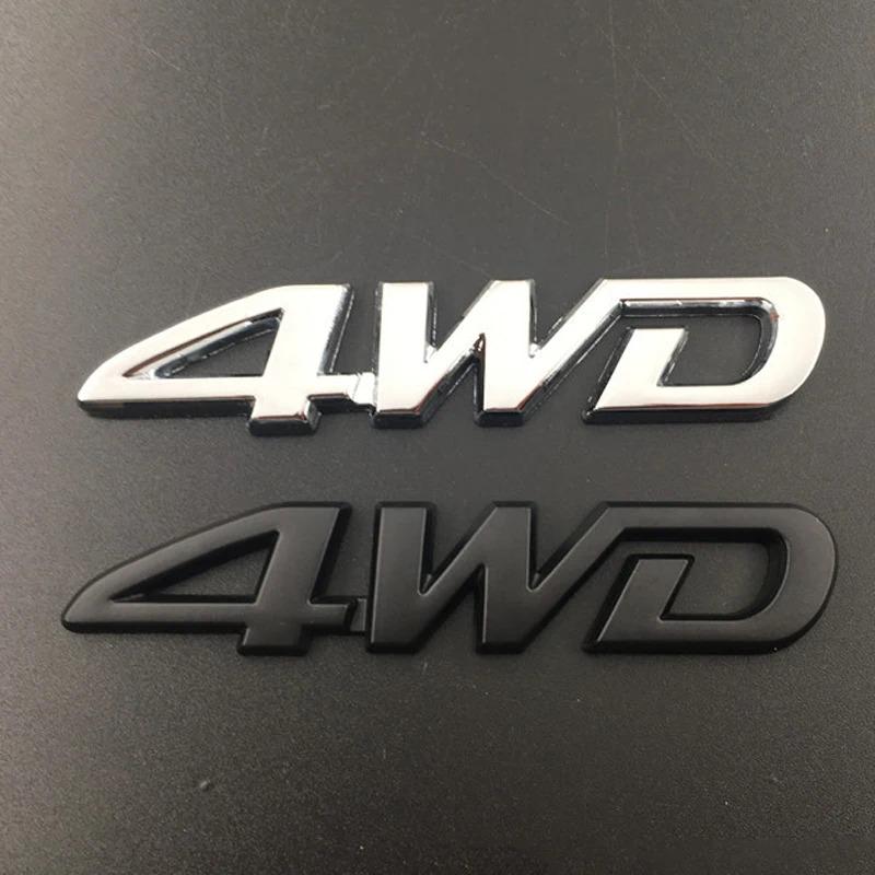 1 szt. Chromowane Metalowe Litery Logo Samochodu 3D 4WD Błotnik Samochodu Boczny Tylny Bagażnik Emblemat Odznaka Naklejki