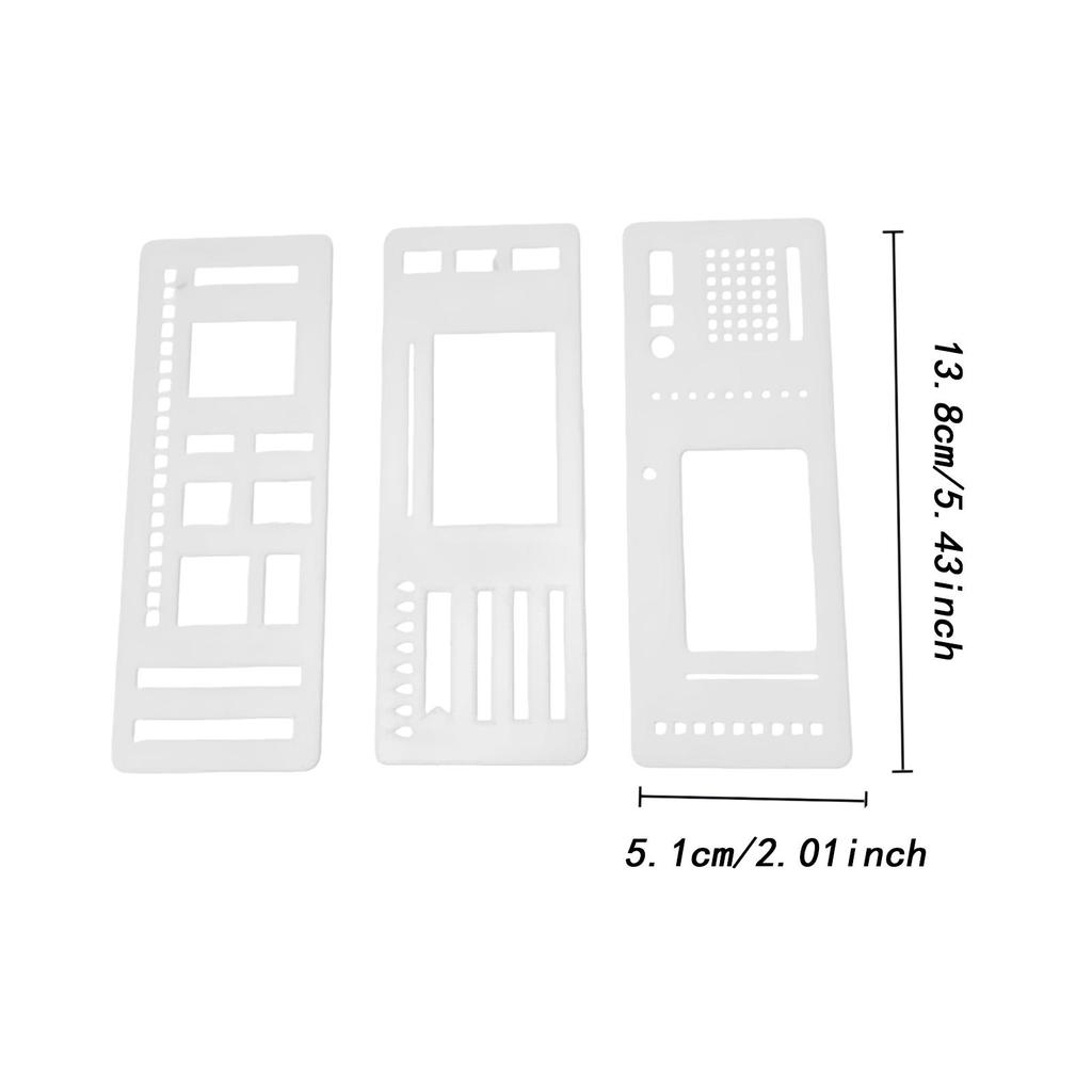 3 Pièces Pochoirs de Journal Tampons de Planificateur Marque-Page de Journal Scrapbook Listes Peinture Artisanat Compact Polyvalent pour Lettrage Écriture