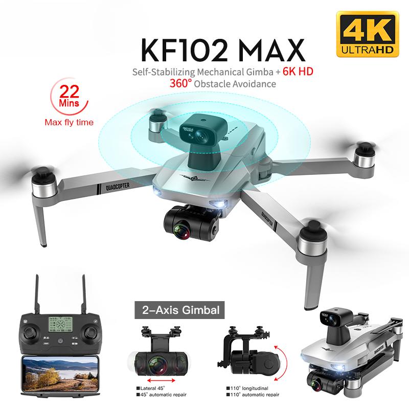 2024 New KF102MAX GPS Drone 4K Professional HD Camera 2-Axis Gimbal Anti-Shake 5G WiFi FPV Brushless Foldable RC Quadcopter Toy Gift 1200m