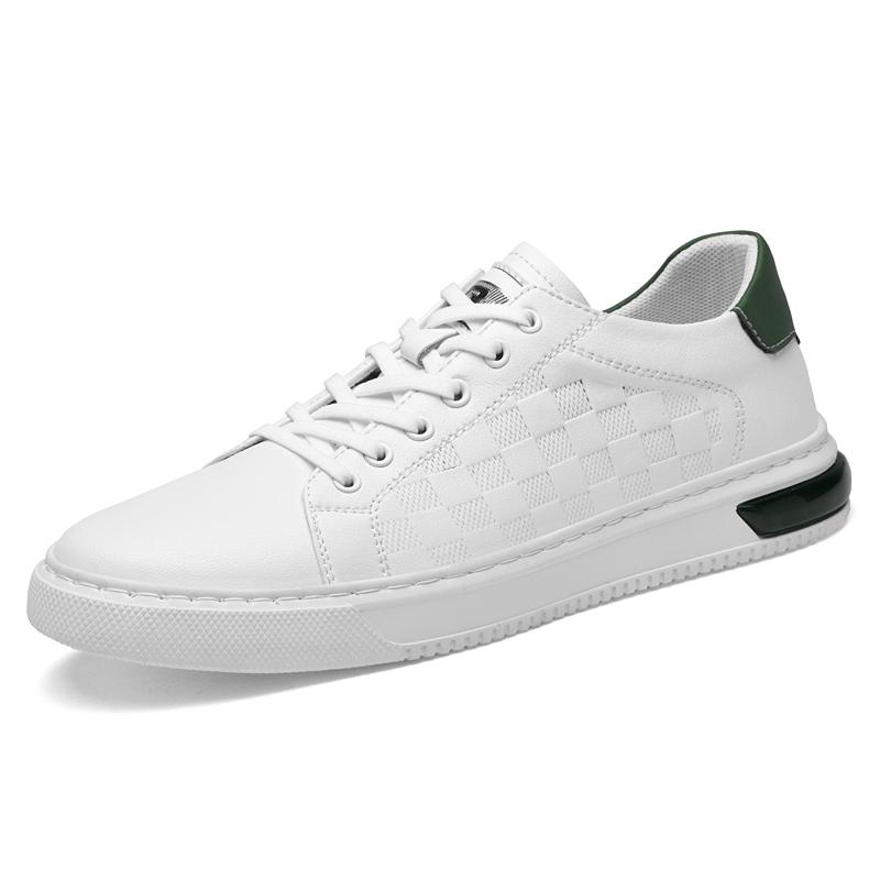 Fashion Classic Brand Simple White Men's Real Leather Shoes Lace Up Commuting Driving Shoes Interviews Men's Business Casual Shoes