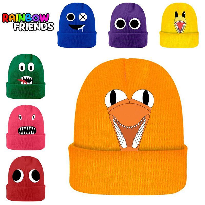 Rainbow Friends Knitted Cap Printed Elastic Hat Warm Kids Adult Xmas Gift