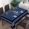 JIT-1PC Dark Blue Minimalist Nautical Pattern Simple European Style Pattern Tablecloth Square Tableclothzyc