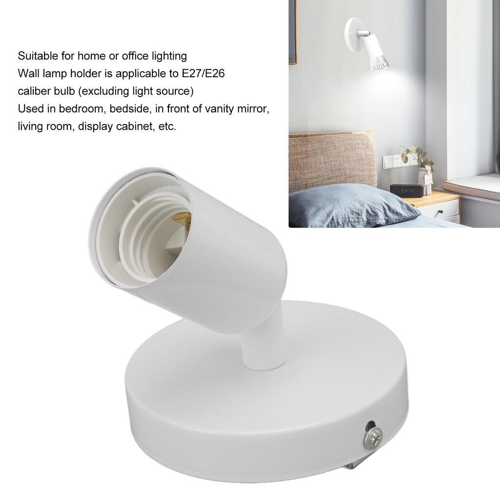 E26 E27 Wall Lamp Holder Modern Simple Wall Lamp Base for Bedroom Living Room Showcase