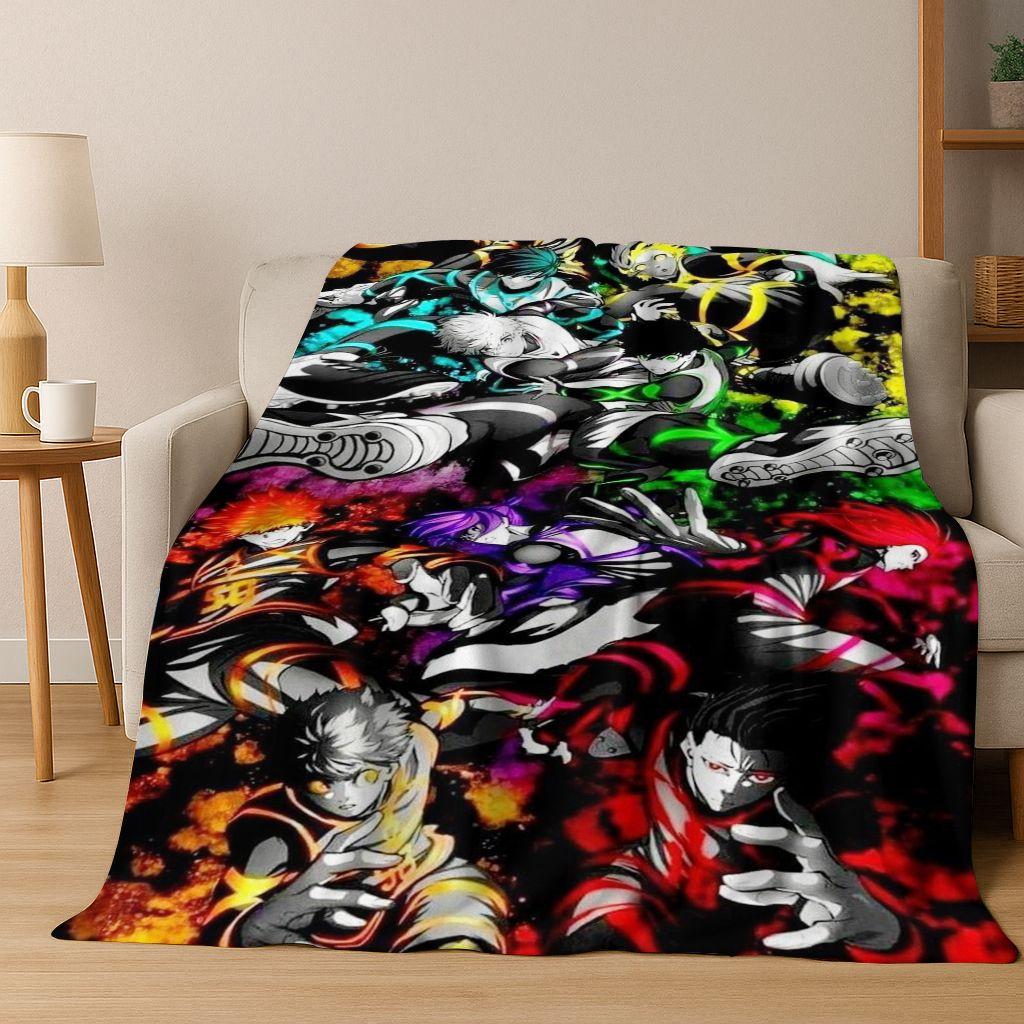 Cartoon BLUE LOCK Football Anime Isagi 3D Flannel Blanket,Warm and Cozy Soft Throw Blanket for Home Bedroom Bed Sofa Cover Kids