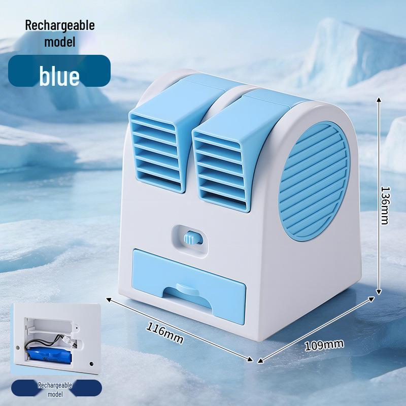 Portable USB Desktop Fan: Silent, Compact, and Rechargeable for Office, Dorm, or Student Use
