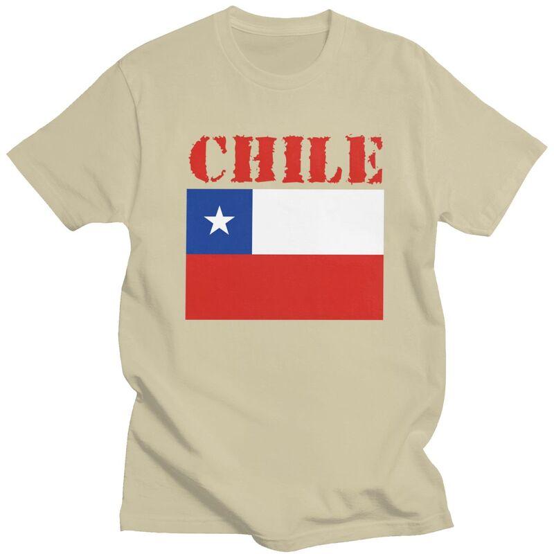 Custom Fashion Chile Flag T Shirts Men Tshirts Streetwear Tee 100 Cotton Slim Fit Tshirt Gift