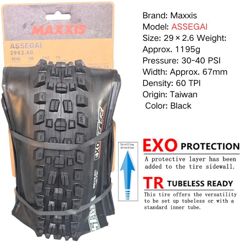 Maxxis ASSEGAI 27.5 29X2.5 Palce Downhill Skládací Vakuový Odolný proti Defektům Je Maxxisova Nejpevnější Quick Drop Plášť