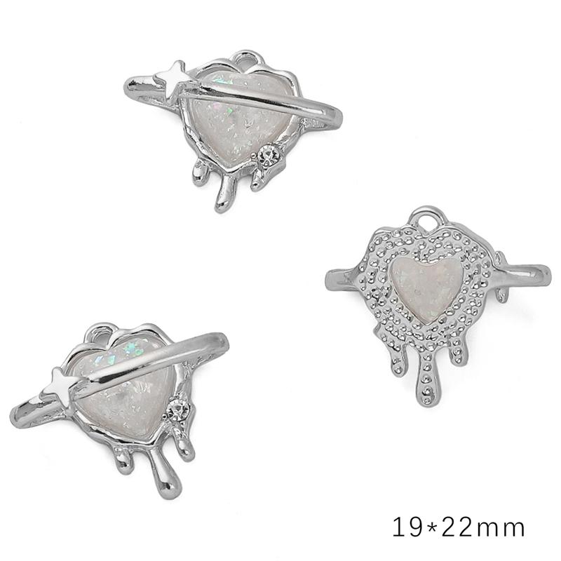 Γούρι Κράματος Διαμαντιού Καρδιά Αστέρι Φεγγάρι Μενταγιόν Κολιέ Βραχιόλι Σκουλαρίκια Αξεσουάρ Κοσμημάτων DIY