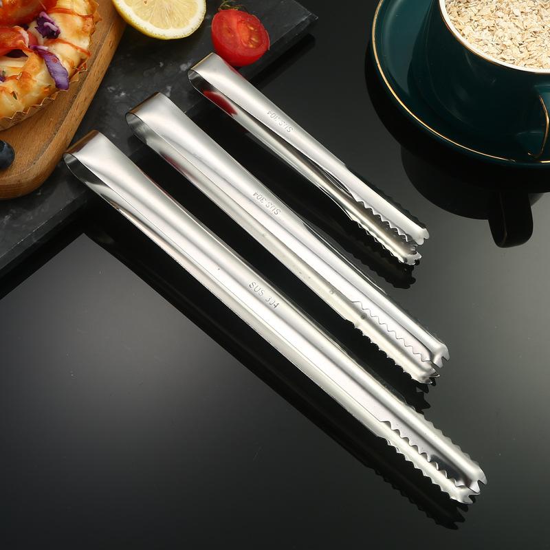 Nerezová ocel Kleště na led Cukrové kleště Hotelový bar Naběračka na ledové kostky Nástroj pro servírování kávy, čaje a jídla, Multifunkční kleště na jídlo 1 ks