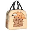 Custom Chilling Capybara Insulated Lunch Bag for Women Portable Cooler Thermal Lunch Box Kids School Children