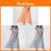Maxi Robe d'Été en Mousseline Florale à Volants et Décolleté en V pour un Usage Décontracté