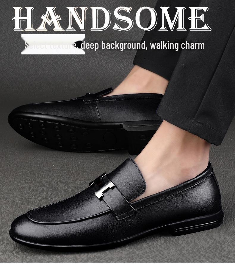Men's Spring & Autumn Cowhide Loafers - Breathable, Stylish Leather Casual Business Shoes