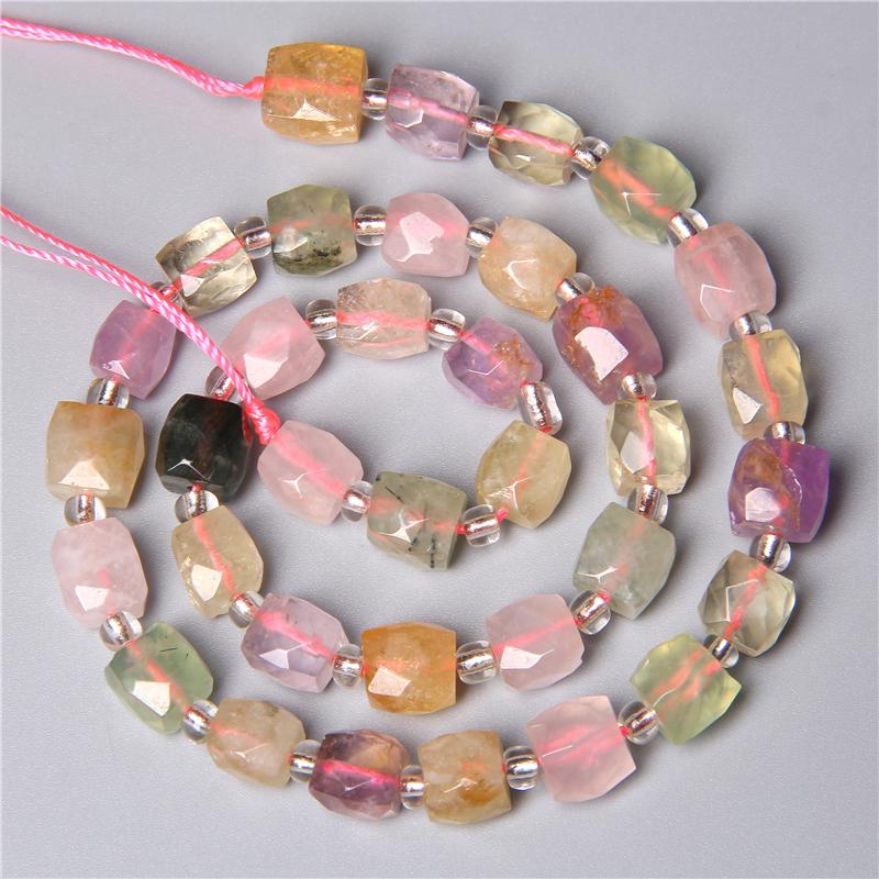 

Микс натуральных ограненных бусин из драгоценных камней|Аметист+Цитрин+Пренит+Розовый Кварц|Стеклянные бусины для изготовления ювелирных изделий|Материалы для рукоделия 7.5 inches Strand