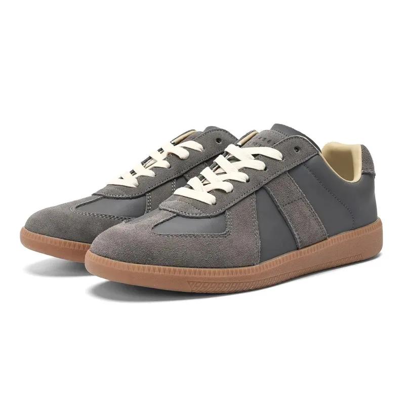 Fashion Classic Retro German Training Shoes Women's Little White Shoes Spring and Autumn New Versatile Lace up Genuine Leather Flat Bo