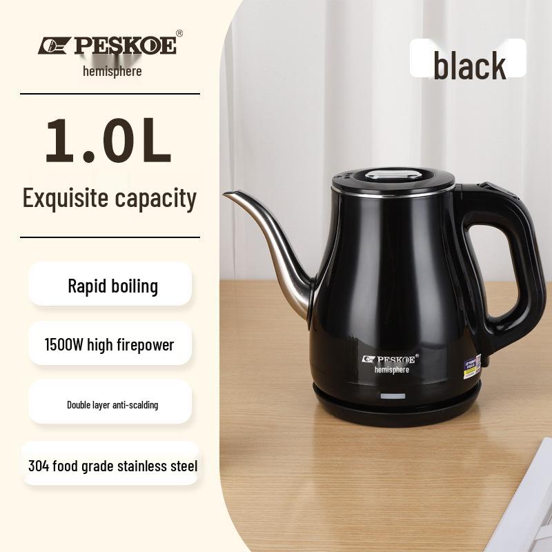 Genuine Long Spout Anti-Scald Electric Kettle - 304 Stainless Steel, Heat-Preserving, Durable, Ideal for Tea Brewing.