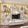 3d Mural Stereoscopic Golden Lotus Ring Cycle Modern Luxury Creative Wallpaper Tv Sofa Backdrop Wall Paper For Wall 3d