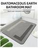 Non-slip Diatomite Bathroom Mat, Super Absorbent, Quick-drying, Soft Shower Mat, Machine Washable, Suitable for Bathrooms and Be