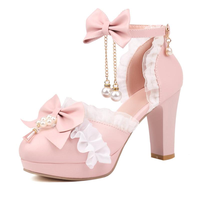 

Оригинальная Лолита японская мода туфли-принцессы на высоком каблуке милый бант слово с сумкой голова большой размер женские сандалии 39