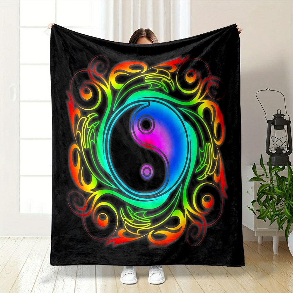 Colorful Yin Yang Mandala print blanket soft and cozy perfect for the living room bed sofa or a nap,gift