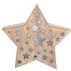 Wooden Christmas Star with 10 LEDs, 24 Cm, Battery-Operated, Indoor Use