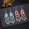 Bohemian Geometric Water Drop Tassel Earrings for Women