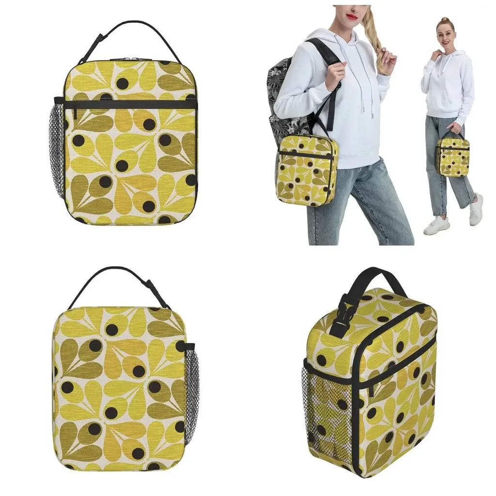 Orla Kiely Insulated Lunch Tote Bag Portable Leaf Colorful Food Box Reusable Thermal Cooler Bento Box School