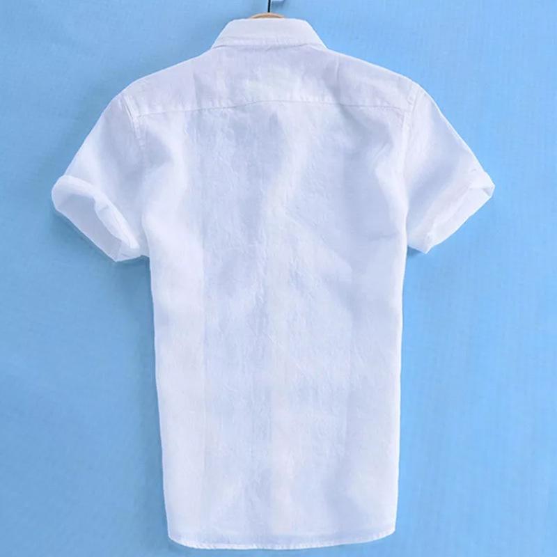 Luxury Men's Short Sleeve Linen T-shirt For Daily Wear In Casual Loose Fit