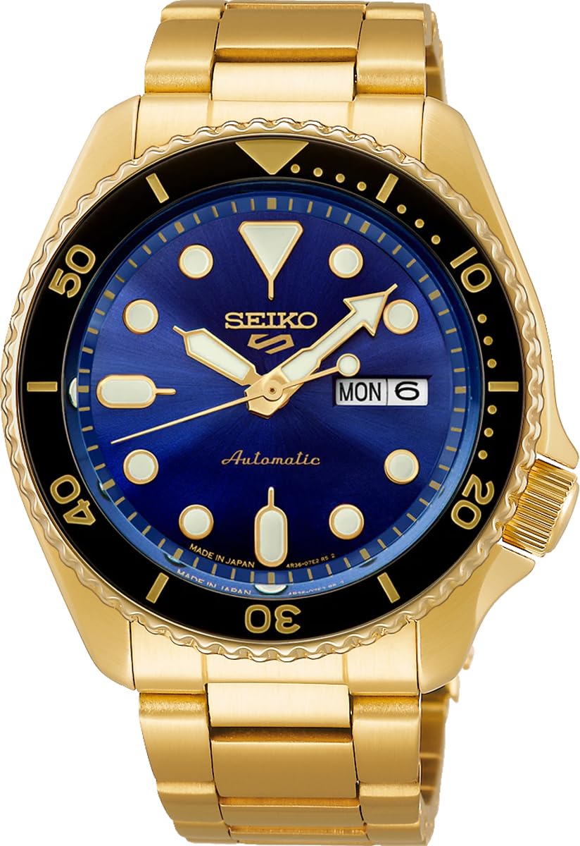 

[Seiko] SEIKO 5 SPORTS SKX Sports Style Automatic Watch Made in Japan U.S. Special Creation SRPK20 Men s Cobalt Blue x Gold Overseas Model [Item]