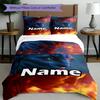 Conjunto de capa de edredom 3 peças (1*Capa de edredom + 2*Fronha, sem núcleo), Conjunto de Roupa de Cama com Padrão de Avatar de Nome Personalizado, Presente de Decoração para Quarto de Casa