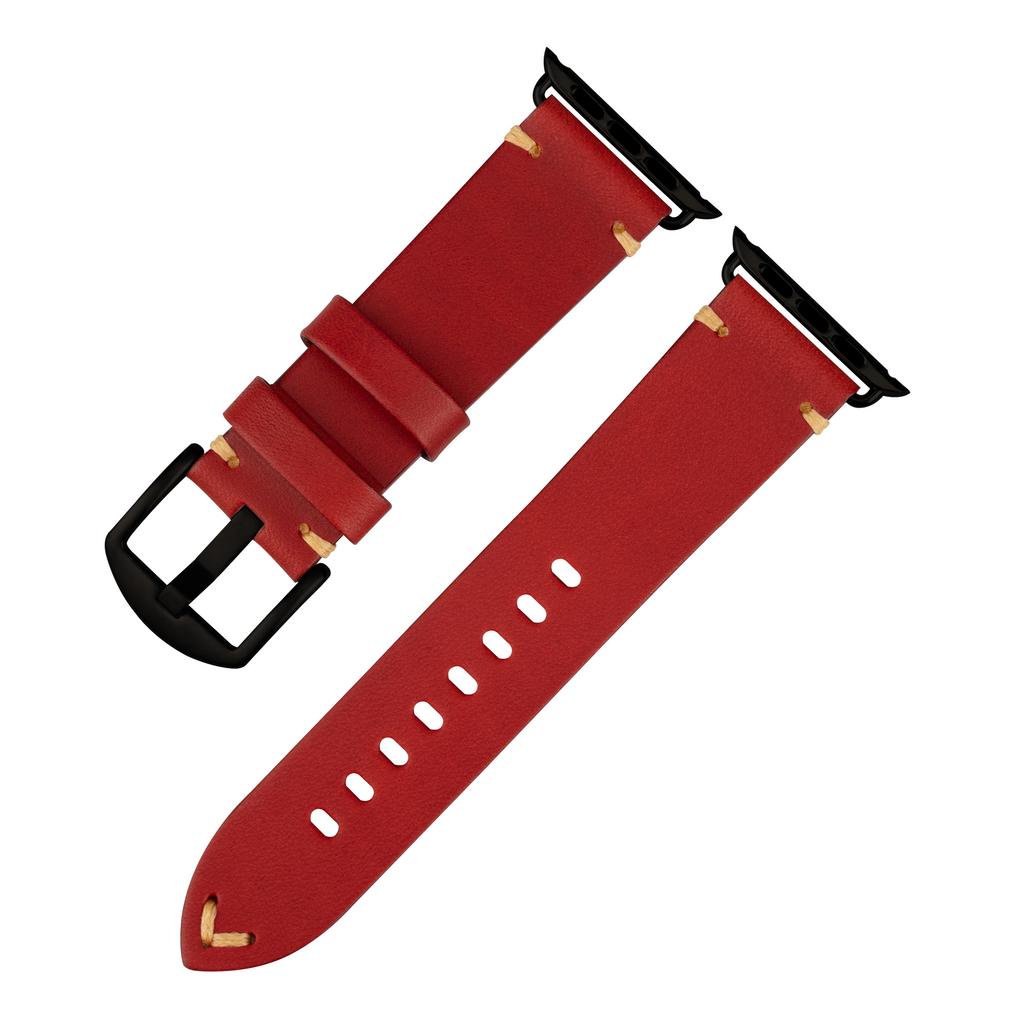 Genuine Cowhide Leather Watch Strap Replacement for Apple Watch Series 3 4 5 6 7 8 9 S9 Durable Smart Watch Wristband Accessory