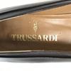USED/Made In Japan TRUSSARDI High-Quality Leather Low Heel Pumps 23.5 Dark Brown
