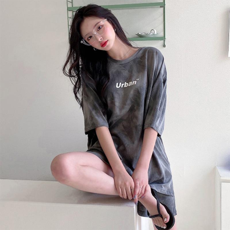Casual Sportswear Suit Women's Summer Short-sleeved Shorts Fashion Halo Dyed Loose Two-piece Suit