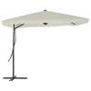 Sun Umbrella with Steel Pole 250 X 250 Cm Sand White