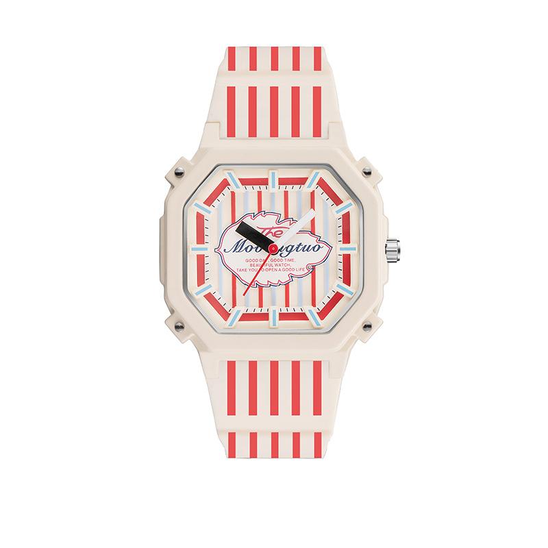 Large Dial Dopamine Trend Student Sports Watch Fashion Silicone Waterproof Ladies Watch