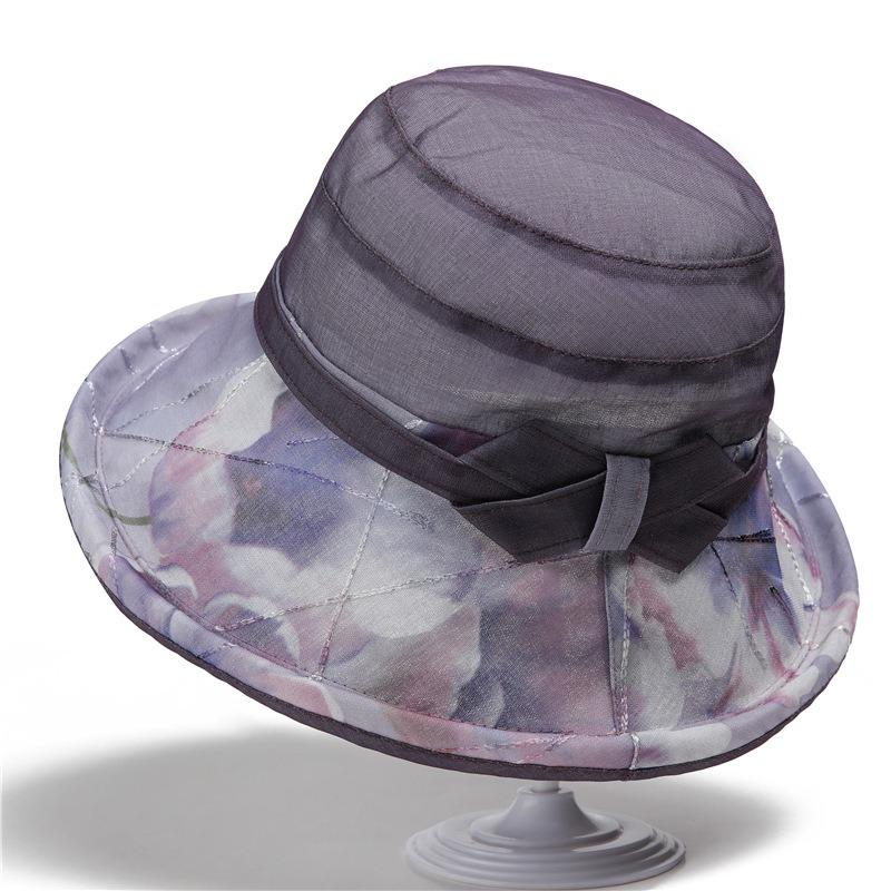 Breathable mesh basin hat women's hat spring and summer eaves sunscreen visor elegant basin hat