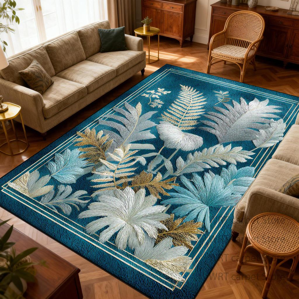 Light Luxury Plant Style Living Room Carpet Bedroom Lounge Large Area Decoration Rugs Home Non-slip Washable Door Mat Outdoor