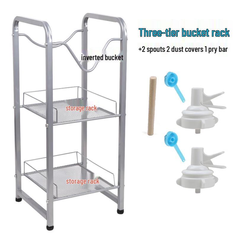 

3-Tier Water Bottle Storage Rack with Faucets